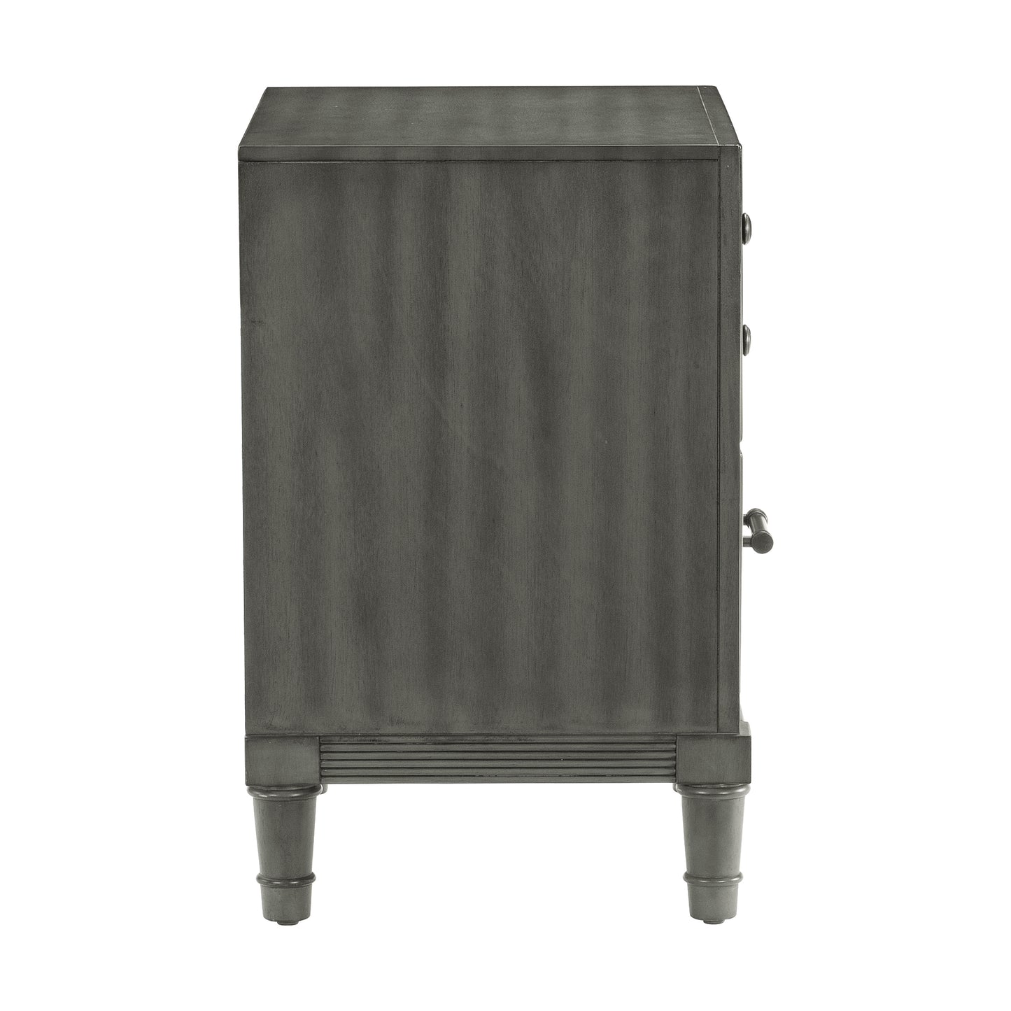 Versatile Nightstand with Drawers in Gray Finish