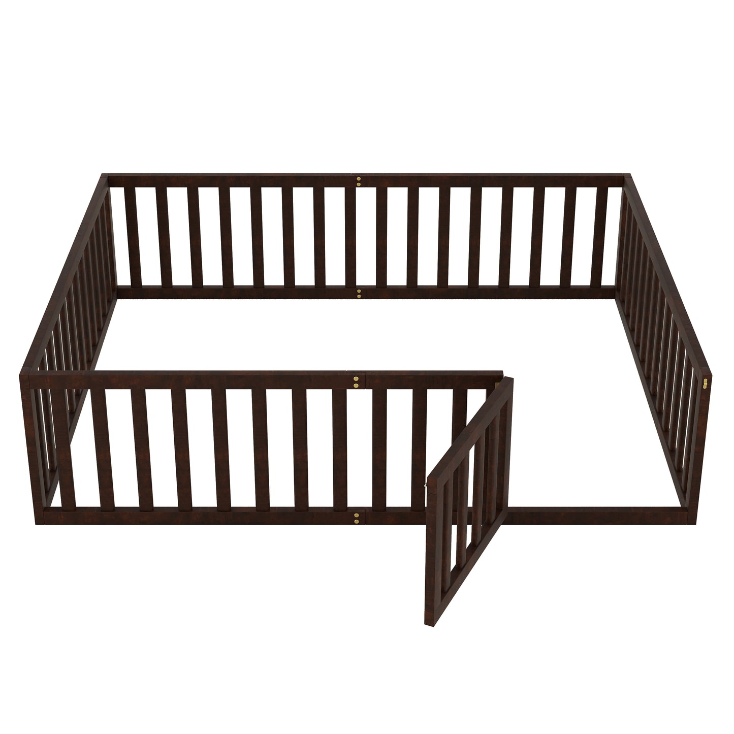 Dark brown wooden playpen
