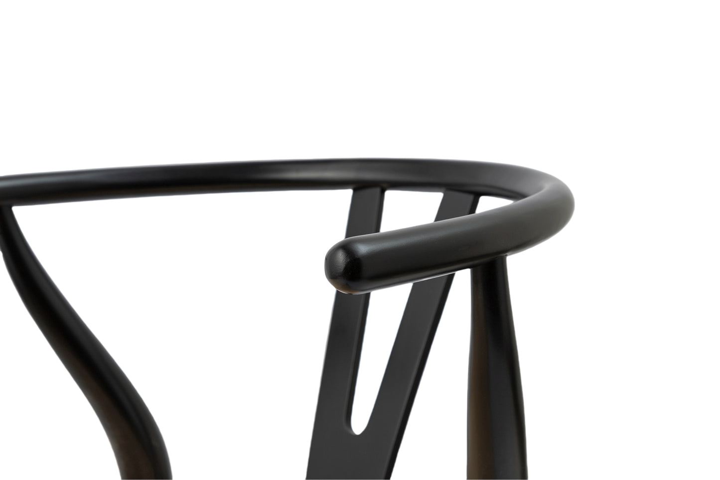 Black Wishbone chair back detail
