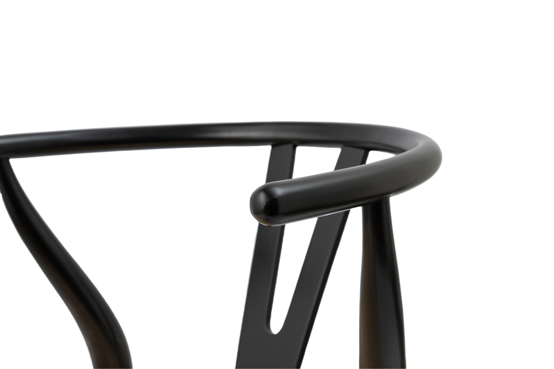 Black Wishbone chair back detail