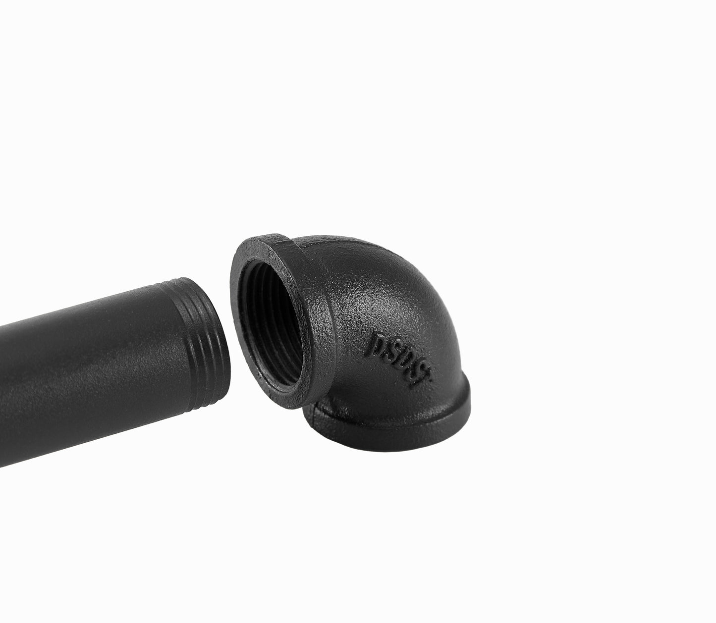 Black cast iron degree pipe elbow fitting