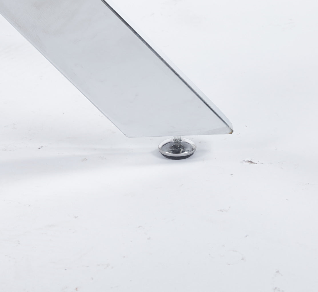 Polished chrome table leg with adjustable leveler