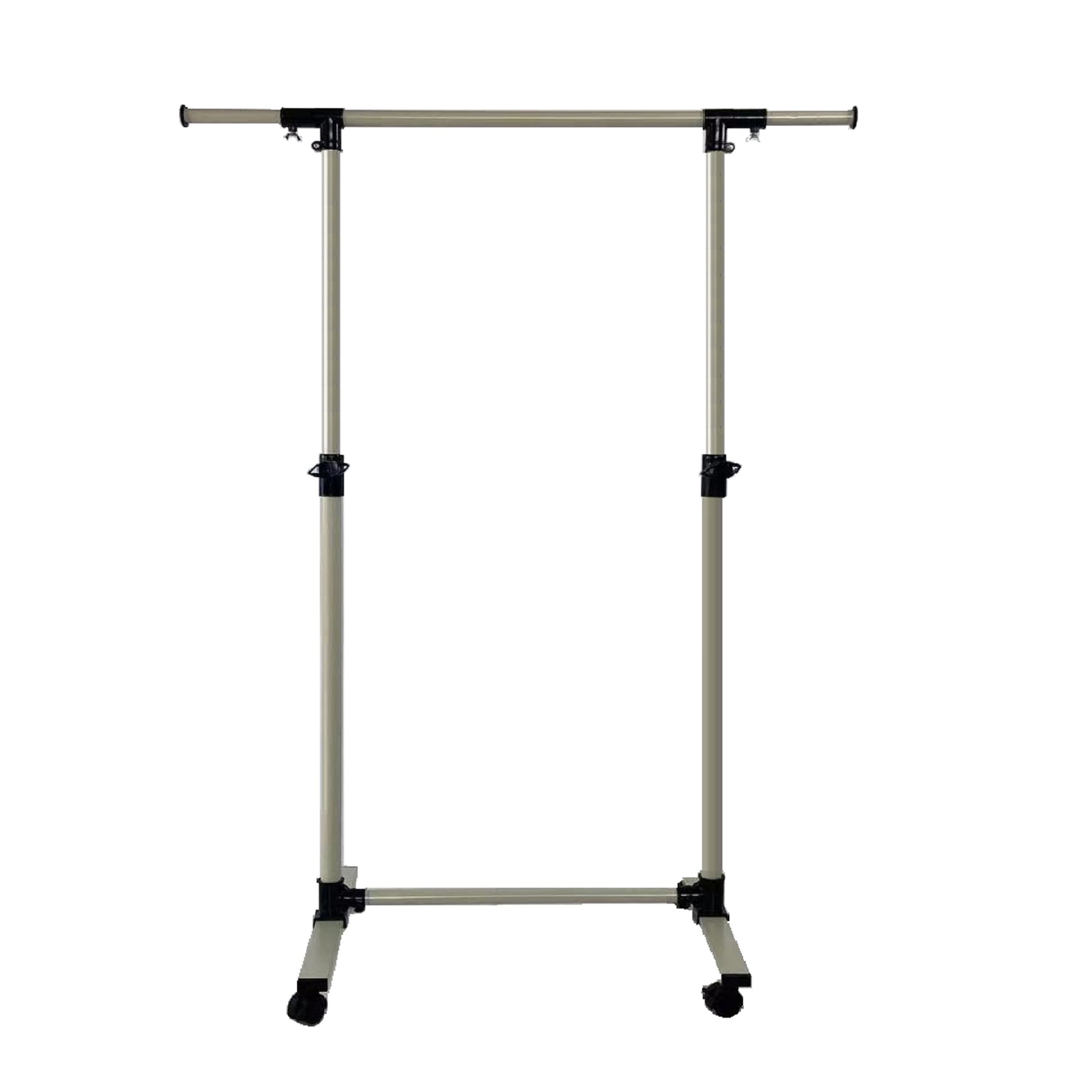 Adjustable height rolling garment rack