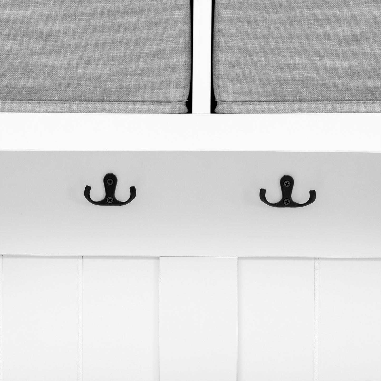 Gray linen roller blinds with clean fold
