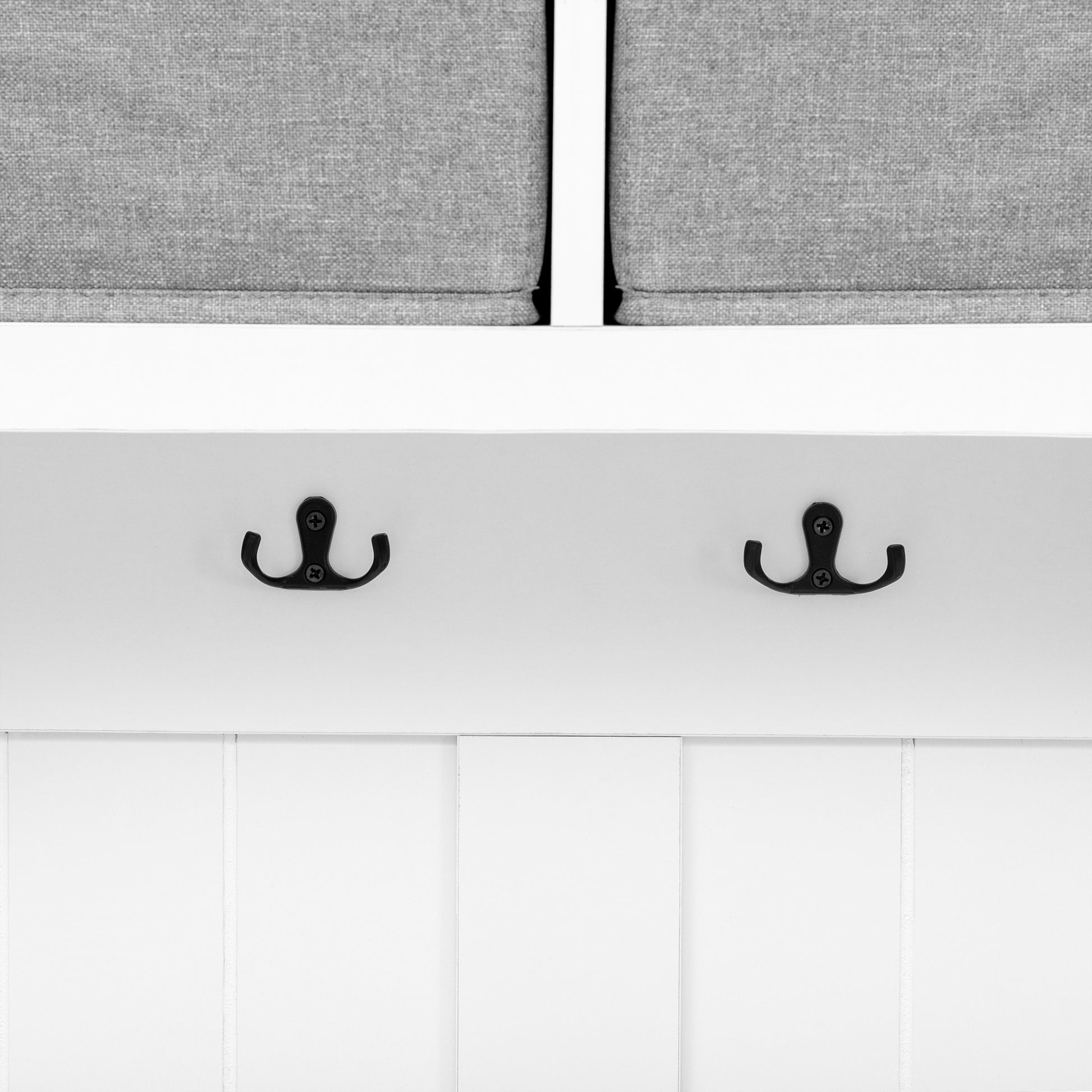 Gray linen roller blinds with clean fold