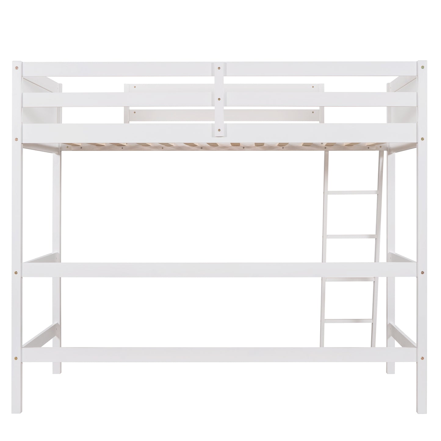 White wooden bunk bed with integrated ladder ideal for kids rooms