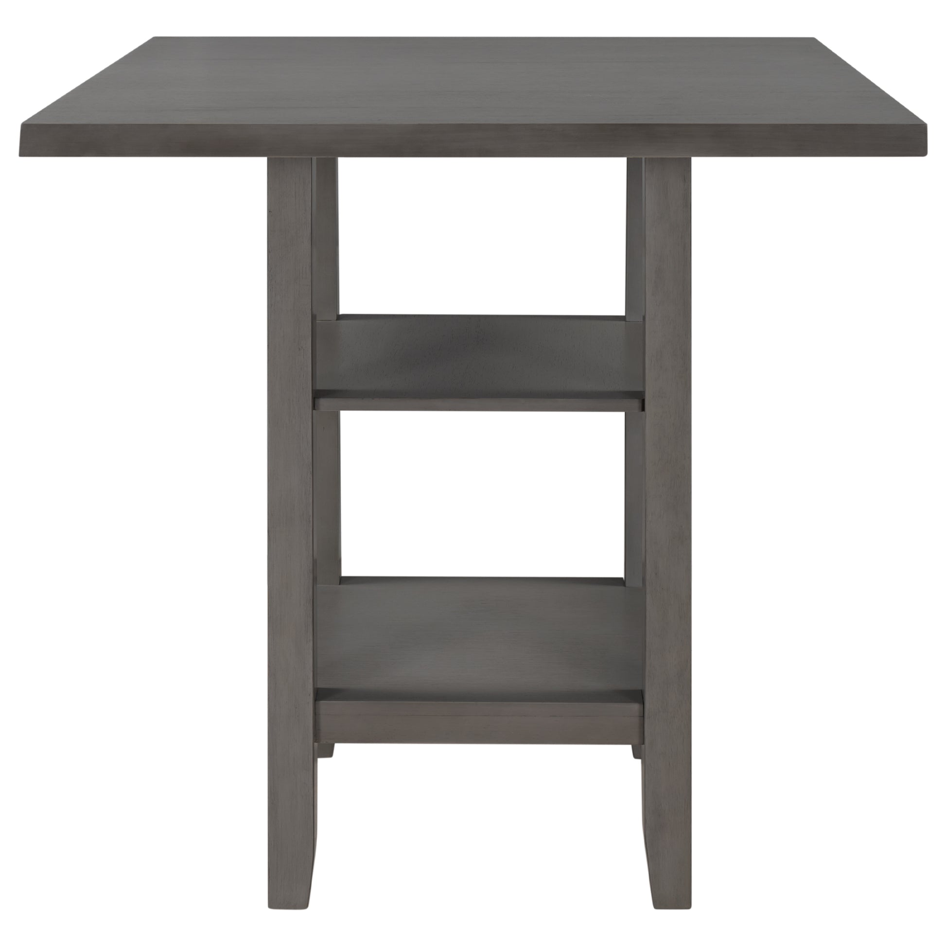 Modern gray wood bar table with two shelves