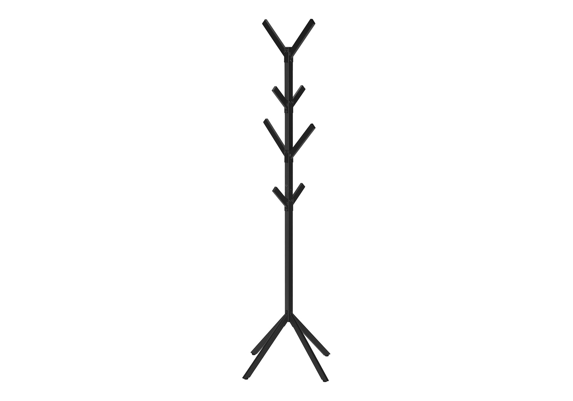Black metal coat rack with branching arms