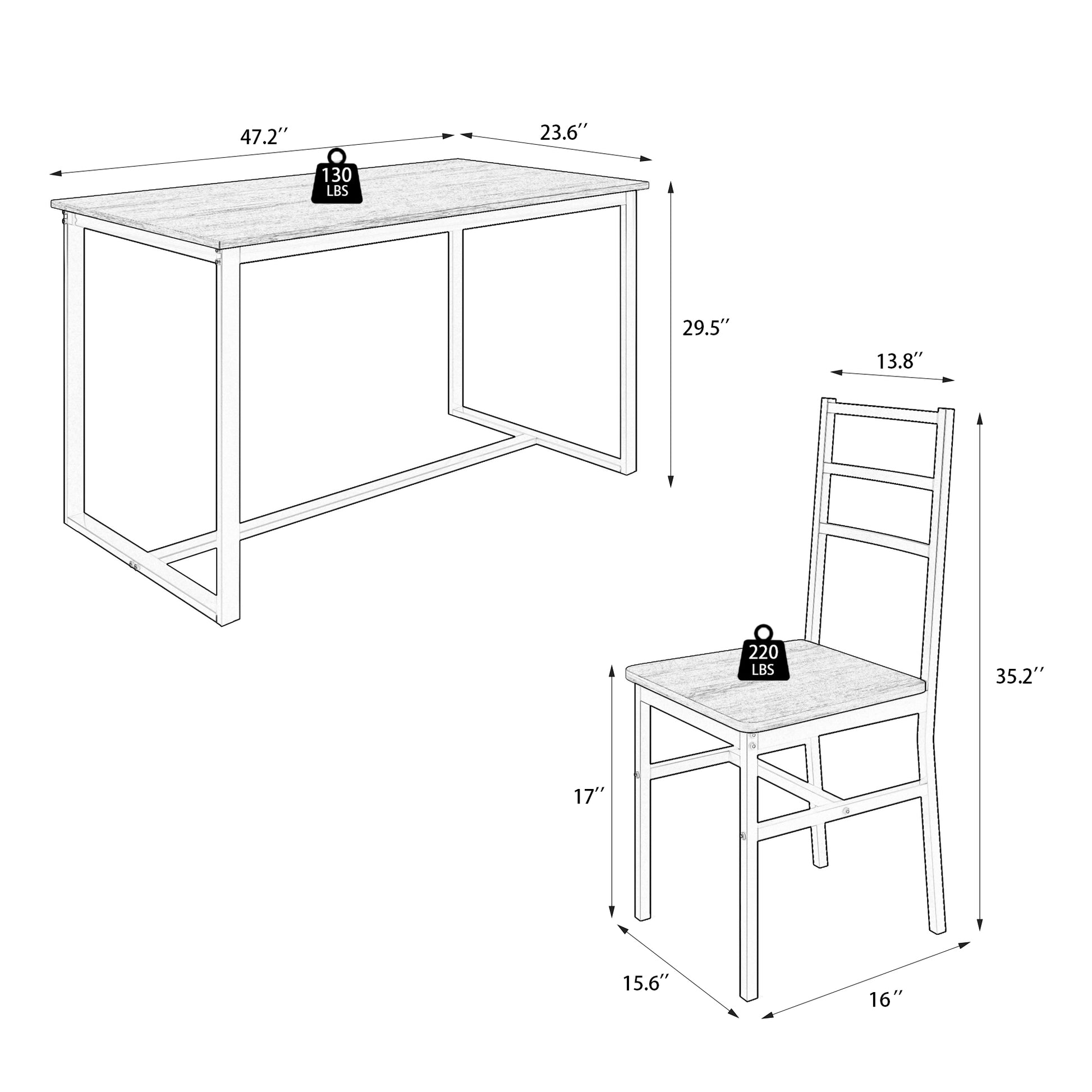Modern desk with woodgrain top and metal frame  L x  W load capacity  lbs