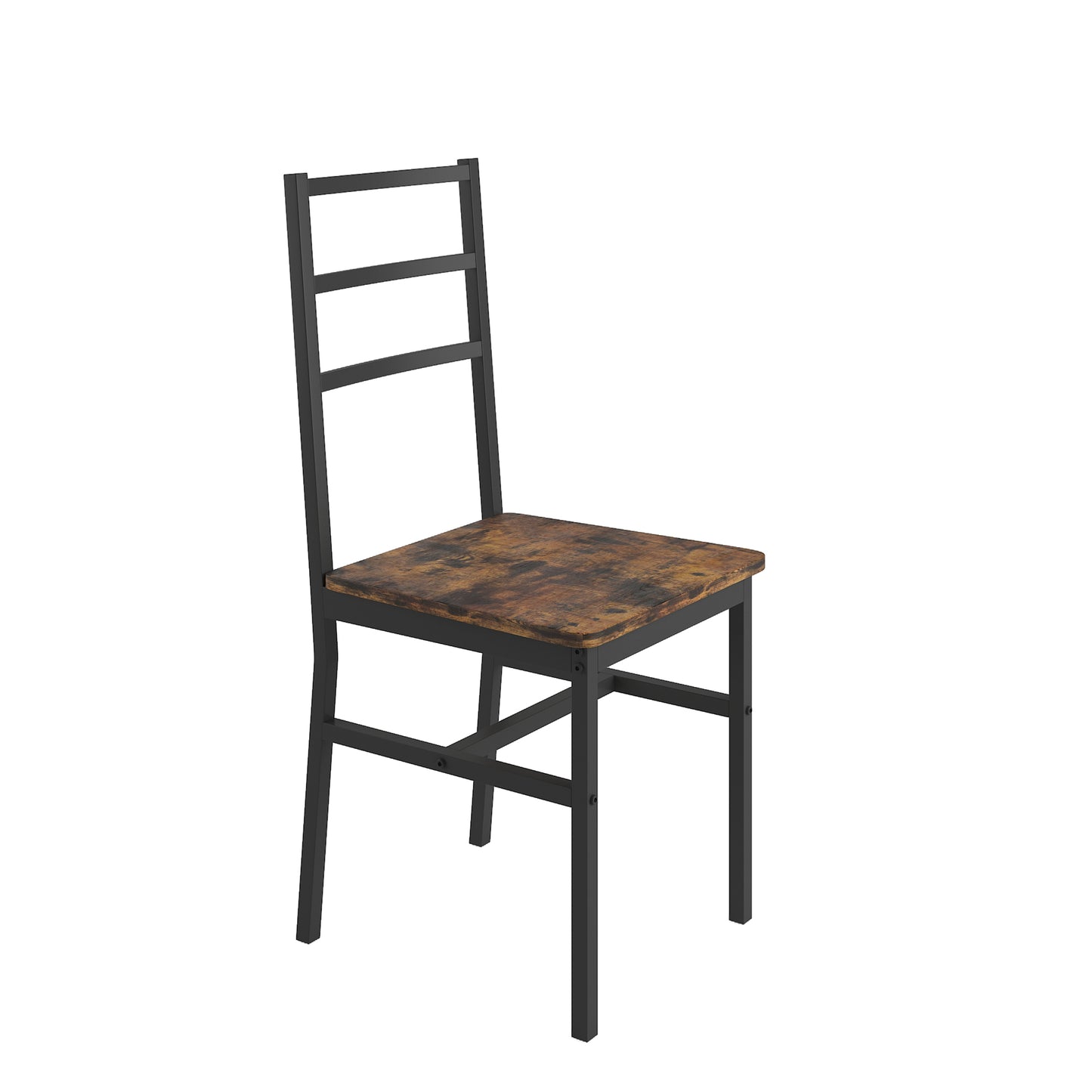 Industrial style metal chair with distressed wood seat