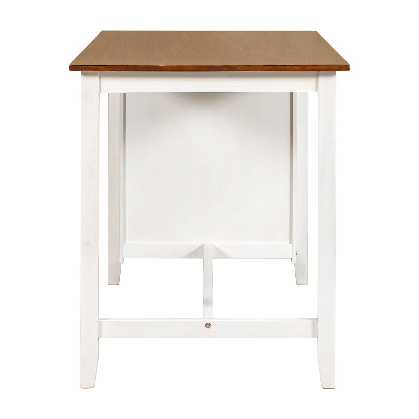 Wooden top bar table with white base