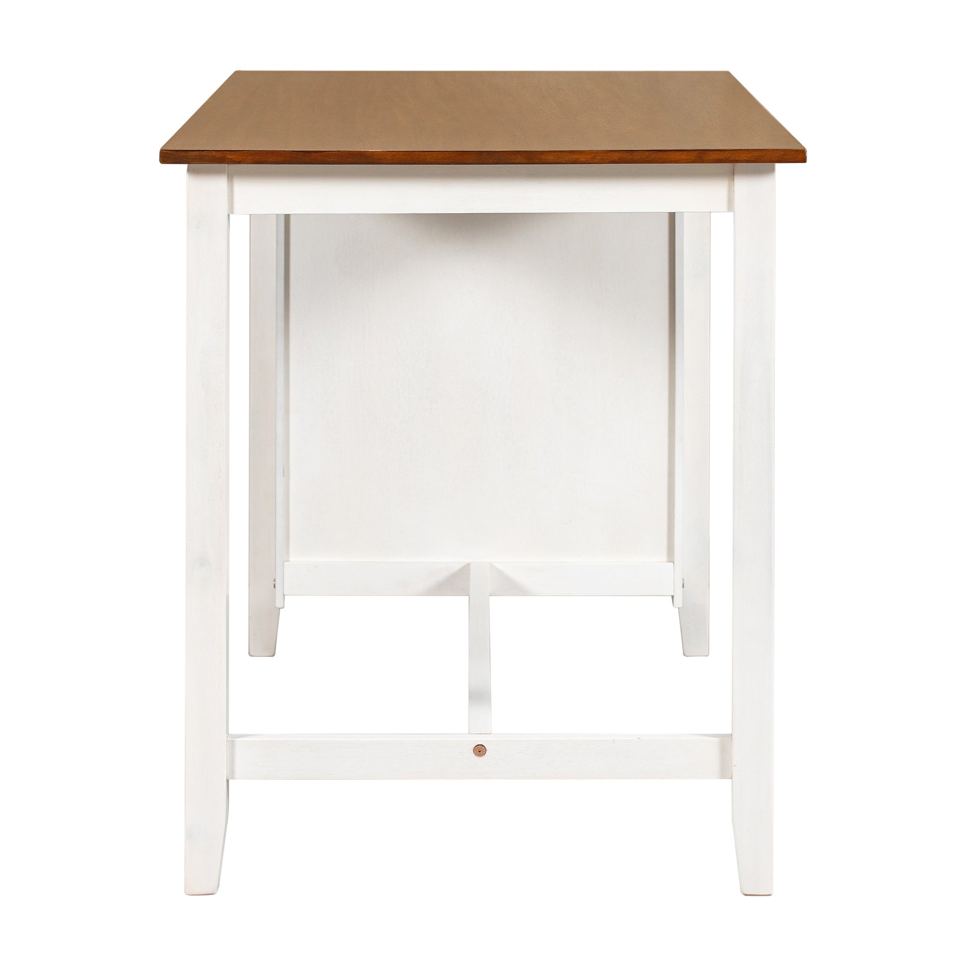 Wooden top bar table with white base