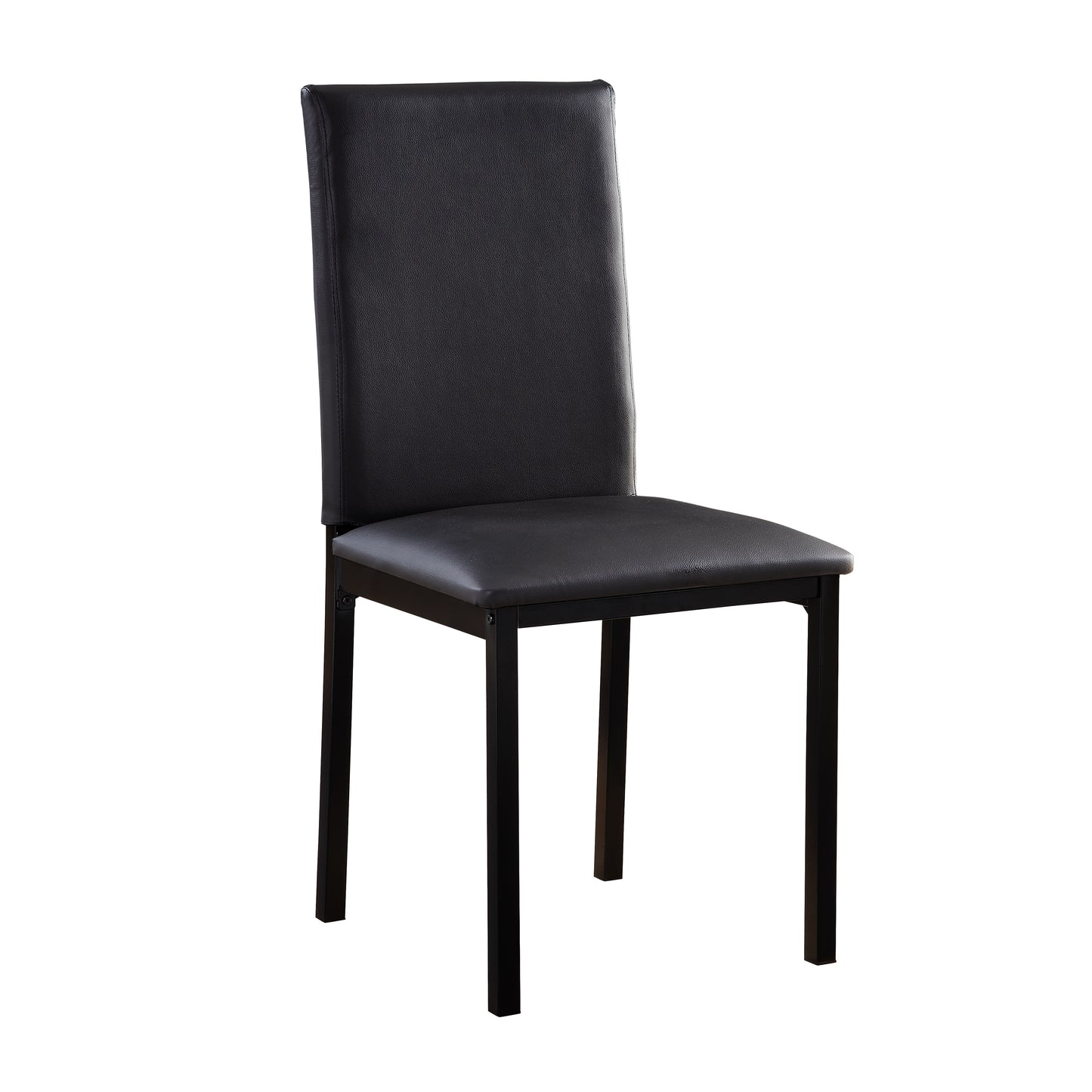 TREATLIFE HOME Set of 4 Dining Chairs with Black Faux Leather Upholstery, Metal Frame, Casual Style for Dining Room
