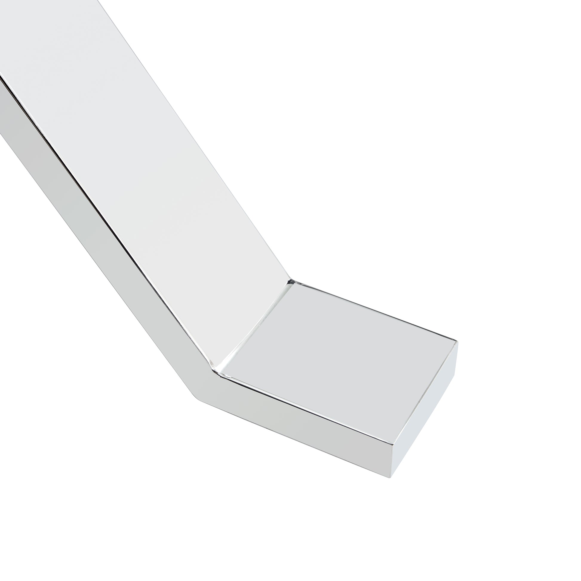 Sleek chrome towel bar with modern angled design