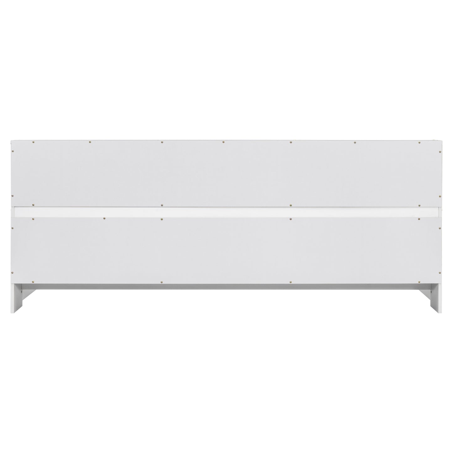 Modern white wooden headboard with clean lines