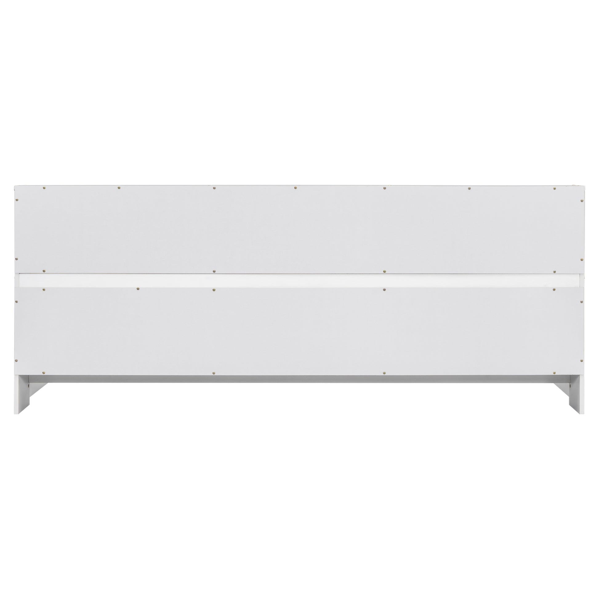 Modern white wooden headboard with clean lines