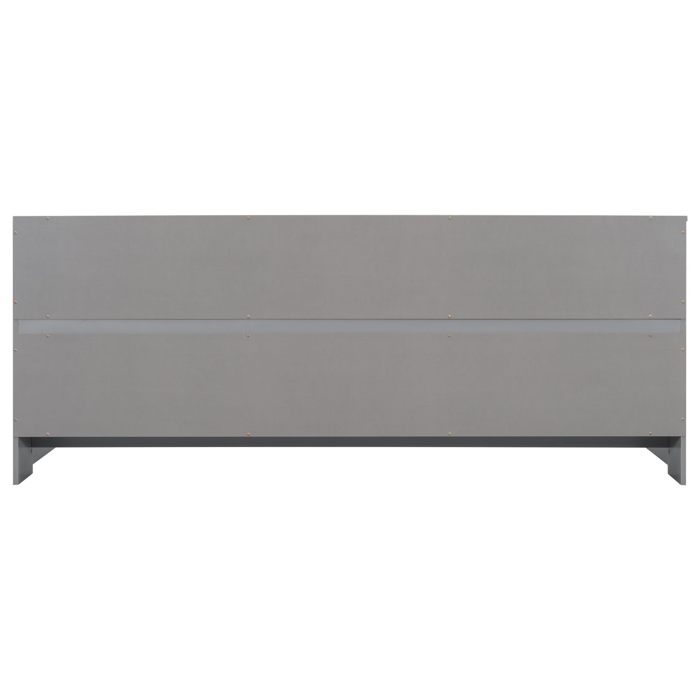 Gray wooden headboard with simple modern design