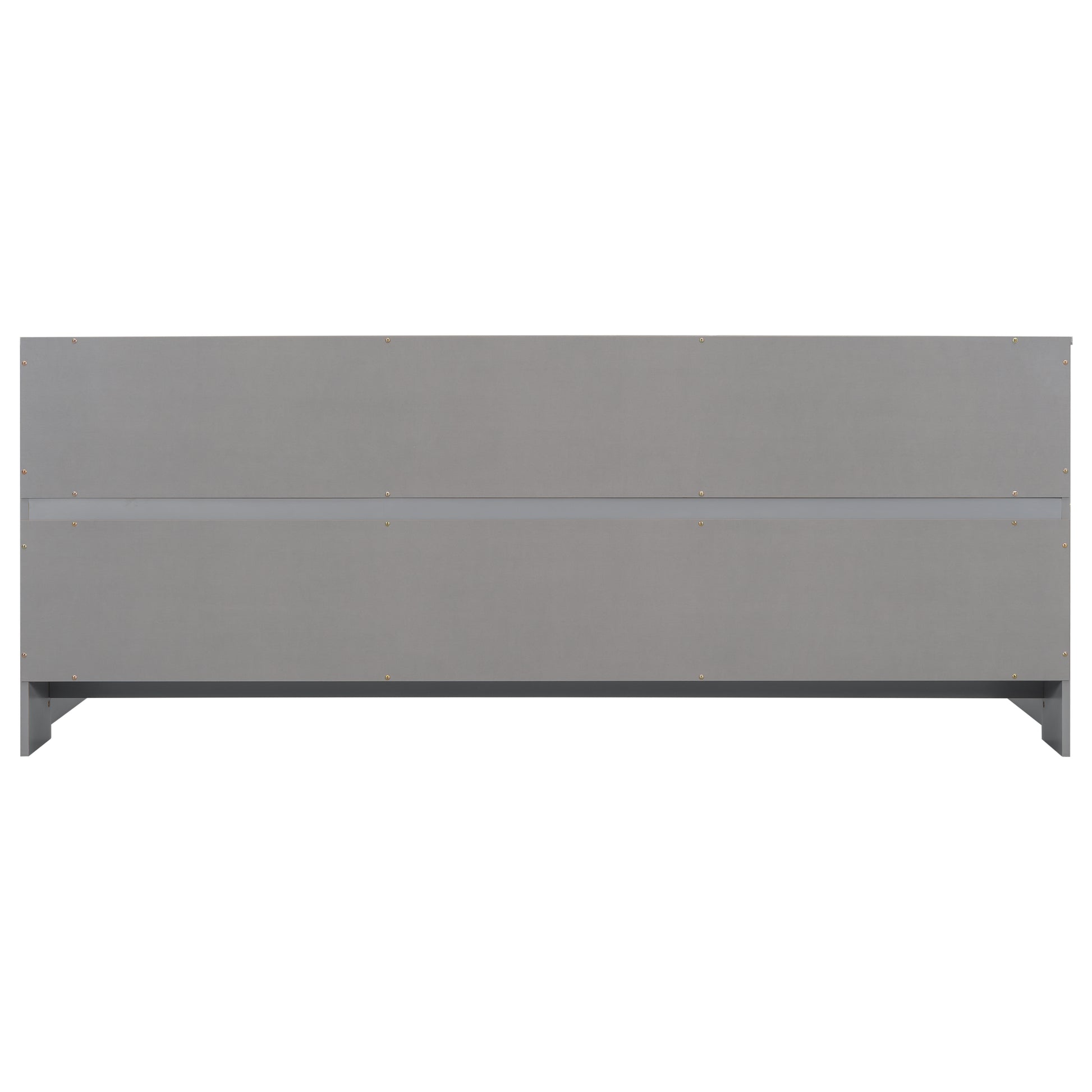 Gray wooden headboard with simple modern design