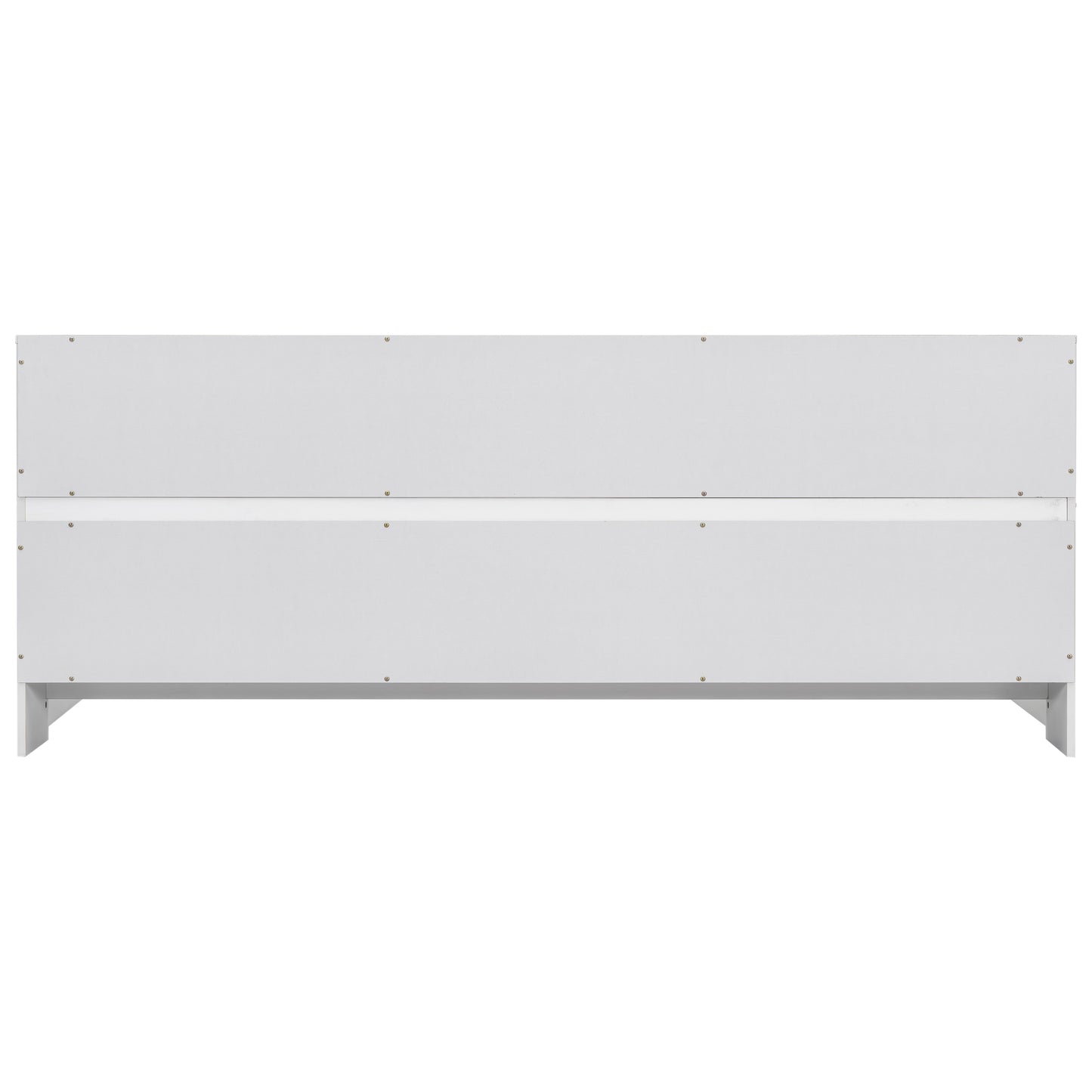 Minimalist white wallmounted shelving unit with clean lines