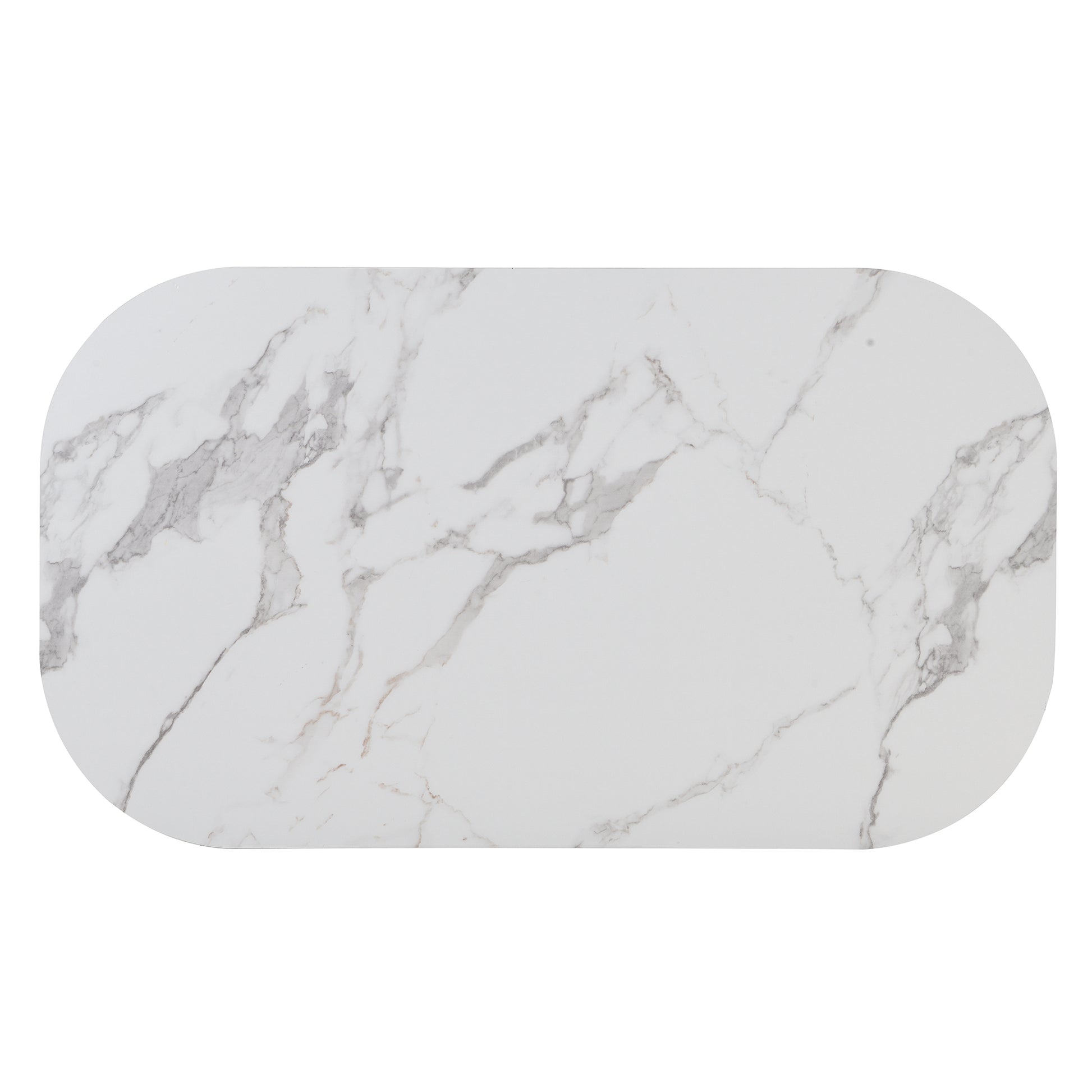 White marble tabletop with rounded edges ideal for a modern dining set