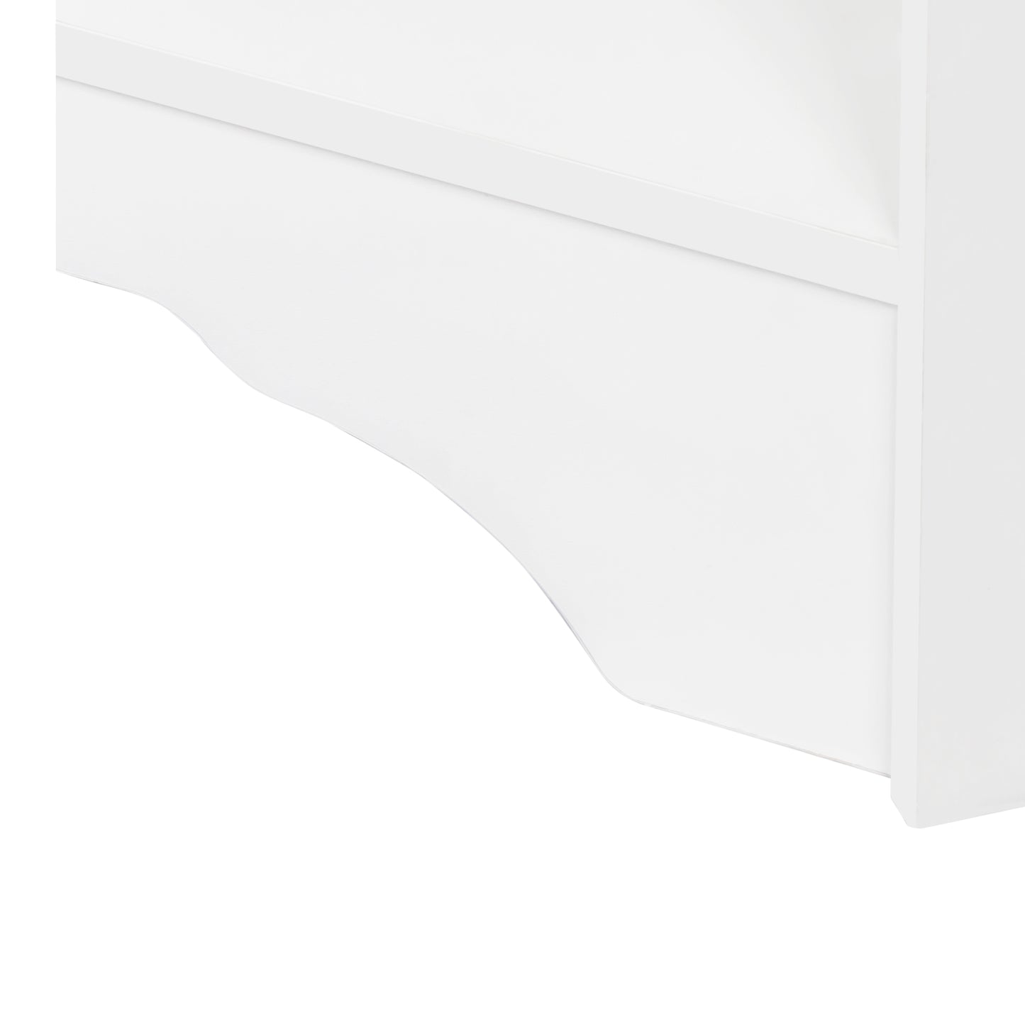 White ornate shelf bracket with decorative scroll detail