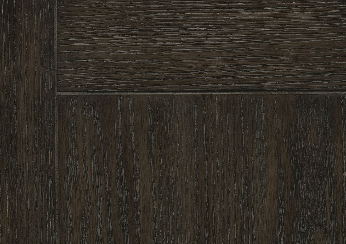 Dark brown oak wood cabinet door with visible grain texture