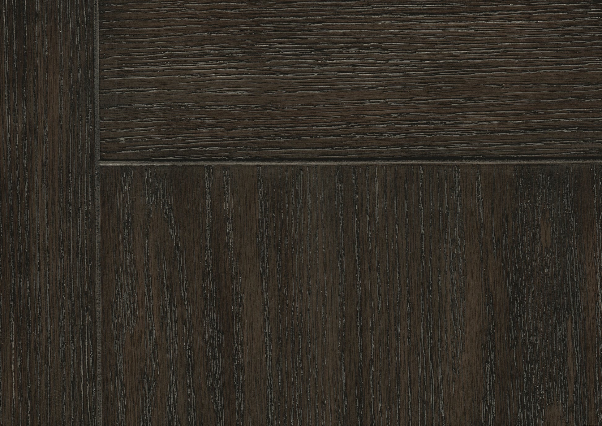 Dark brown oak wood cabinet door with visible grain texture