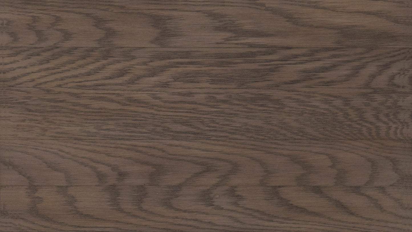 Textured dark oak wood flooring with prominent grain