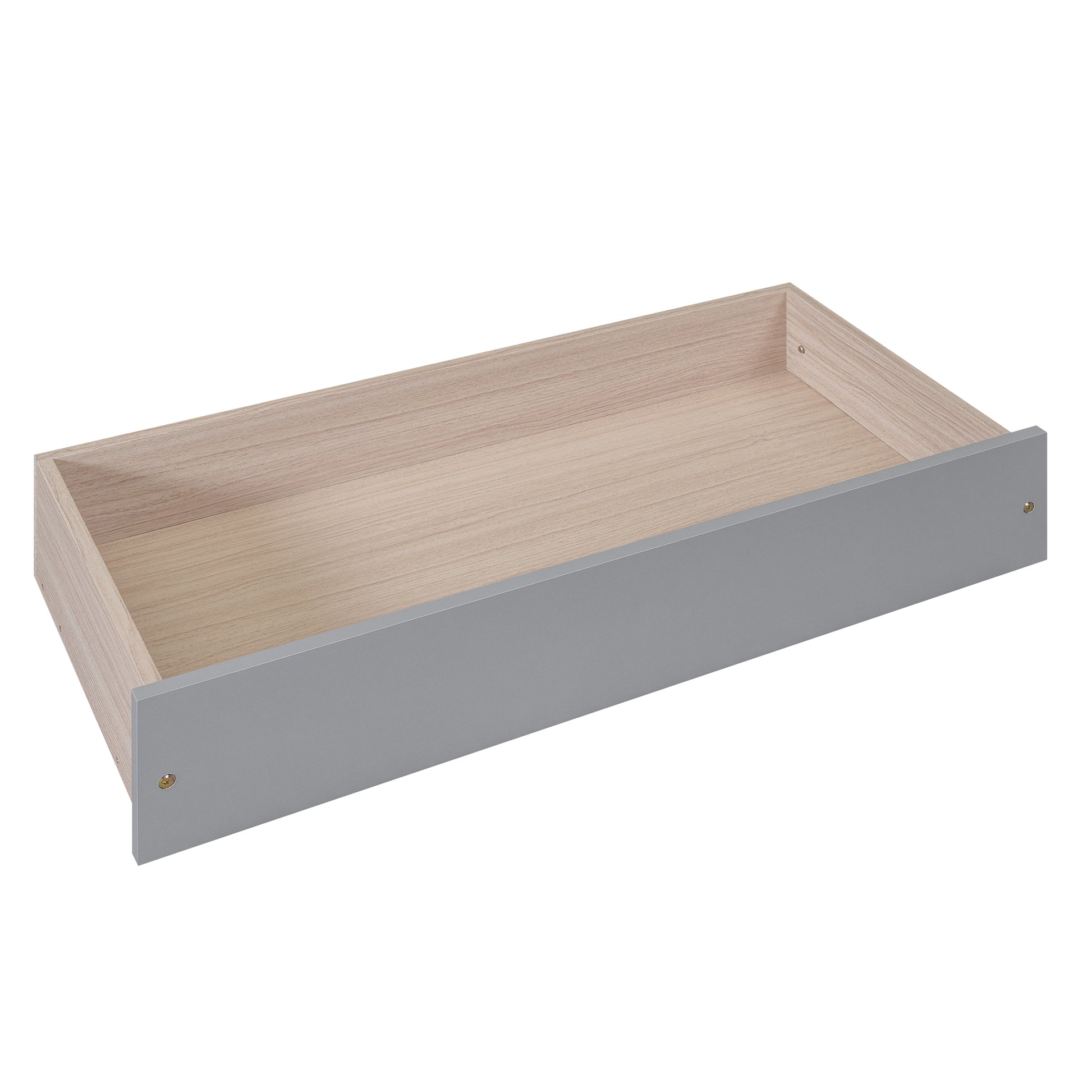 Grey wood grain drawer with matte finish for bedroom storage solutions
