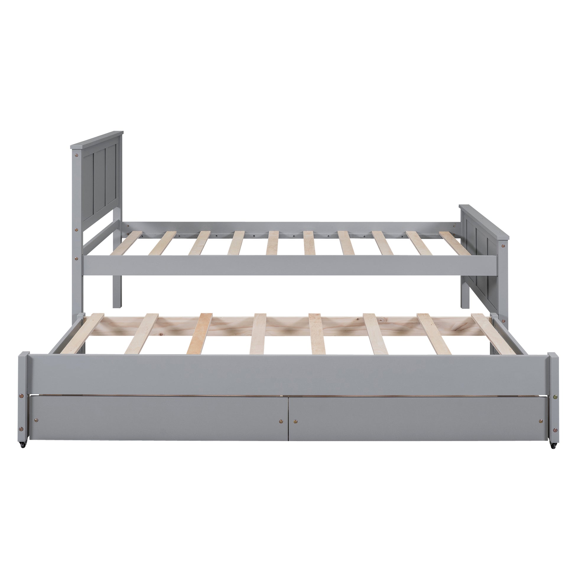 Gray wood twin daybed with pullout trundle