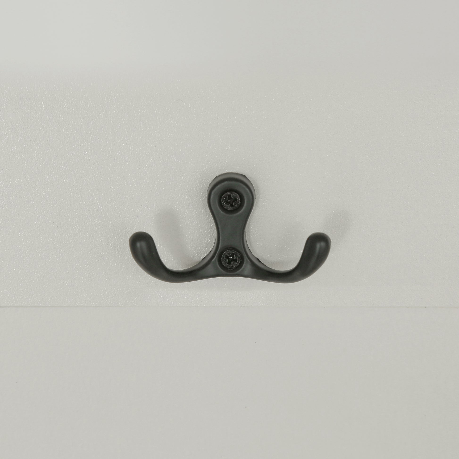 Black double prong hook for coats