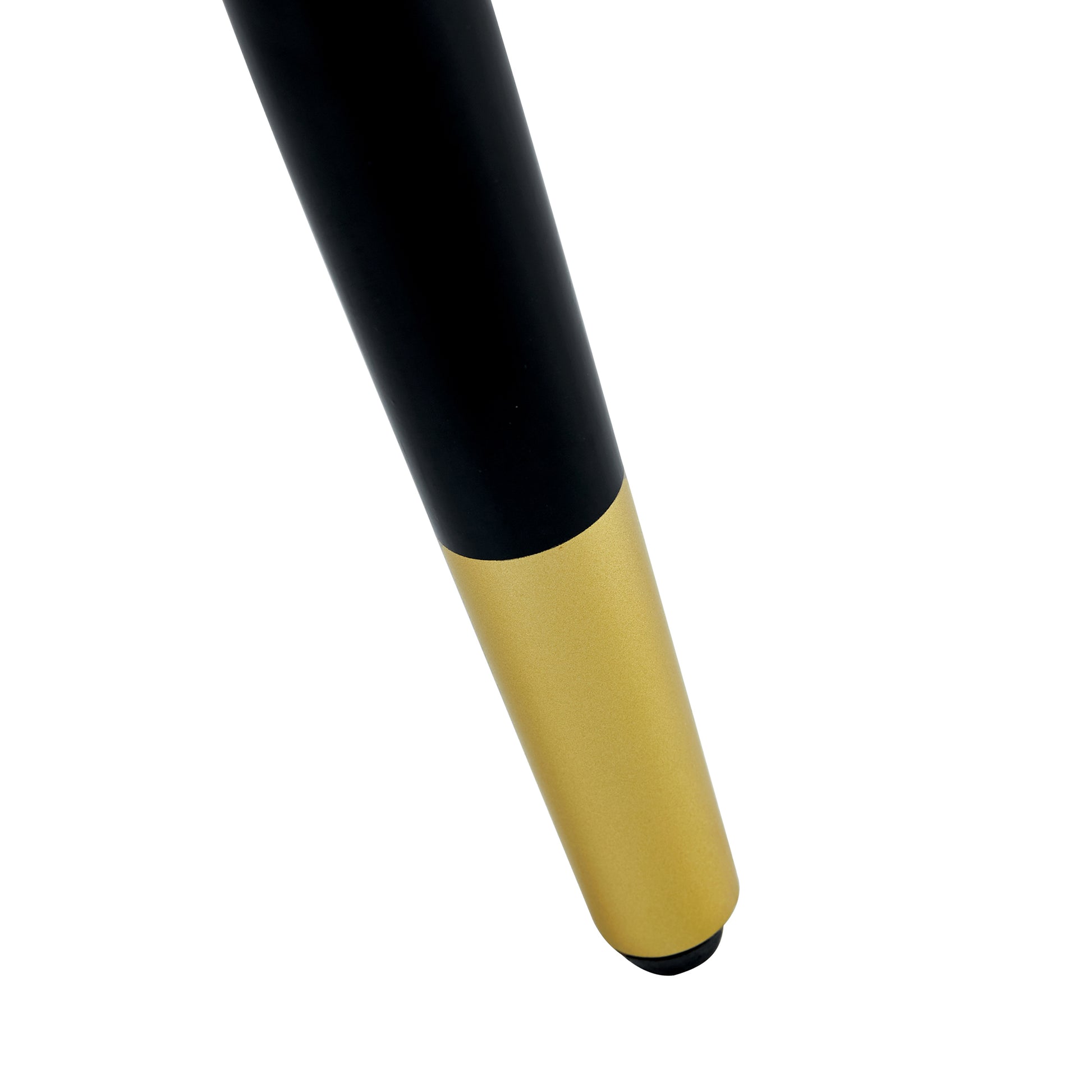 Black and gold metal furniture leg with tapered design