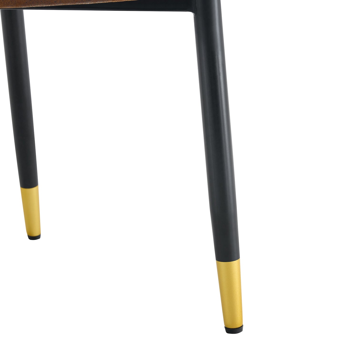 Black metal chair legs with gold accents