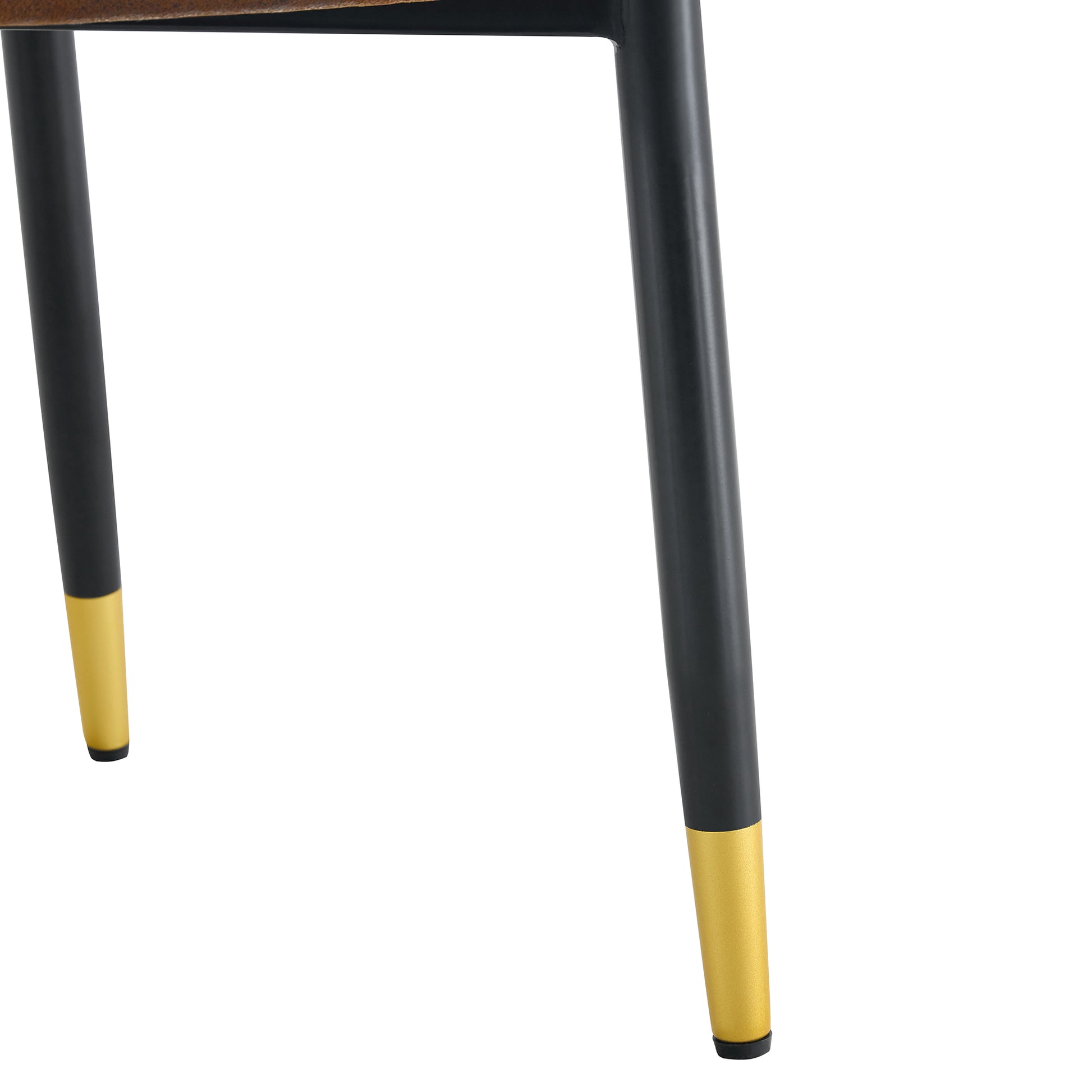 Black metal chair legs with gold accents