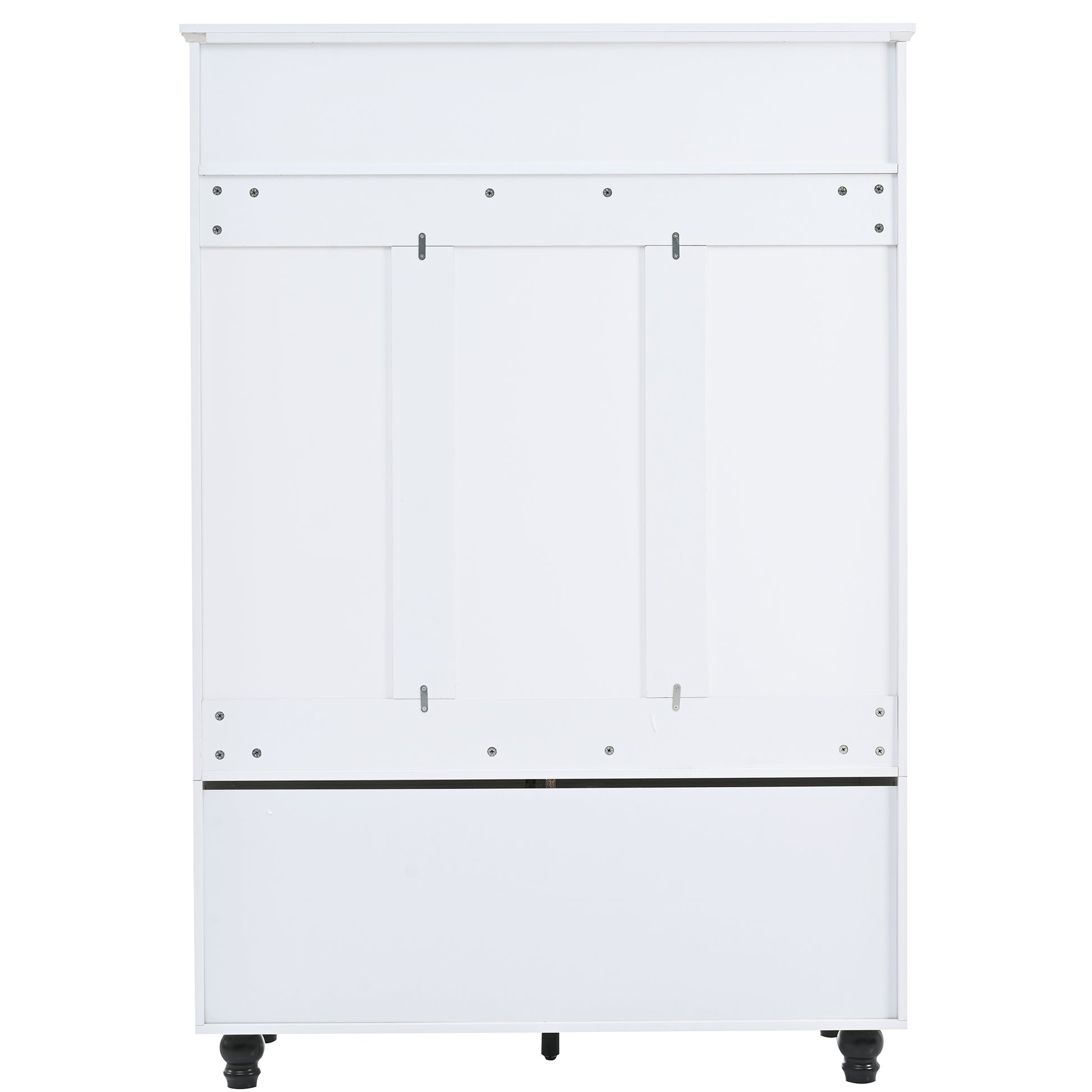 White modern console table back view
