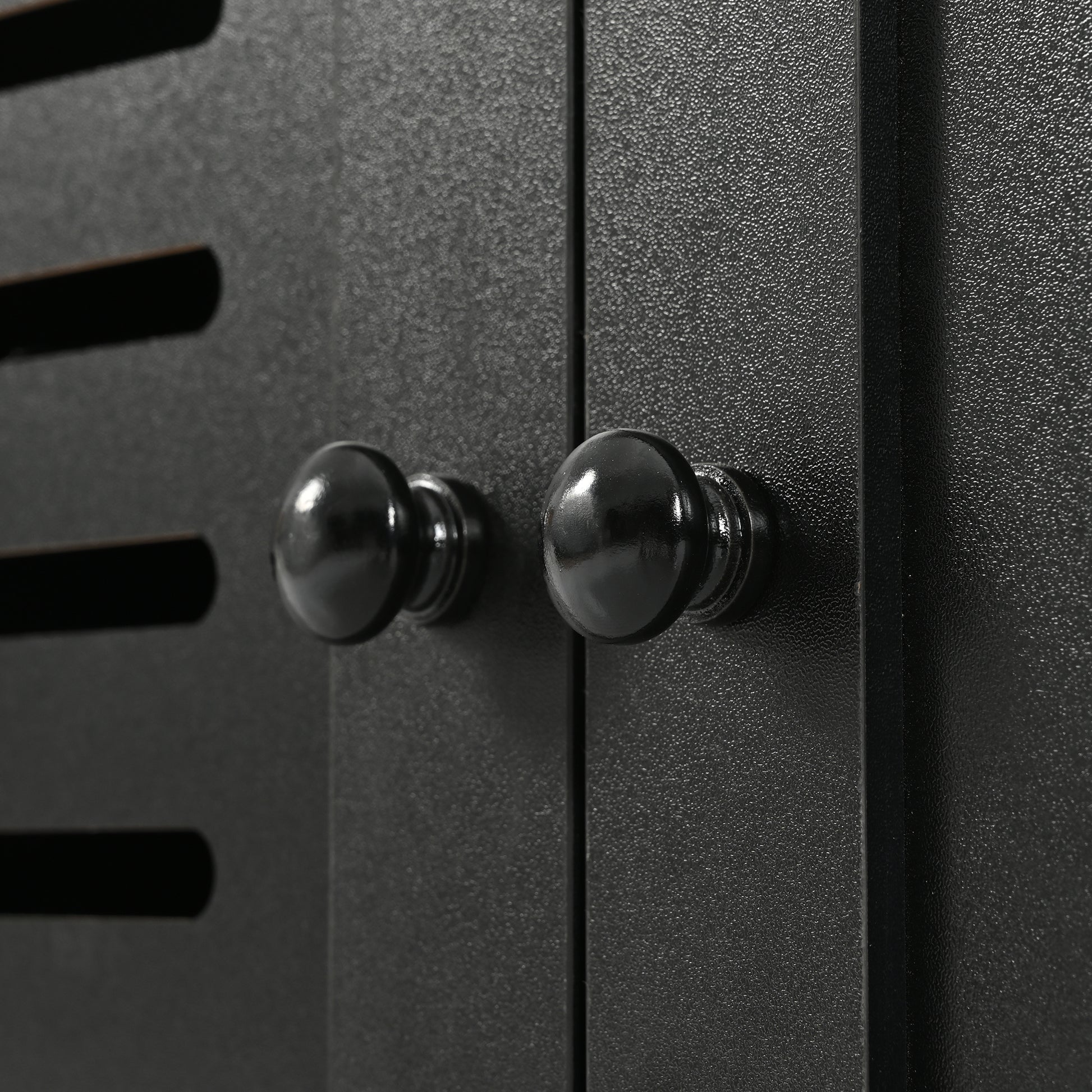 Black cabinet door knobs with textured finish