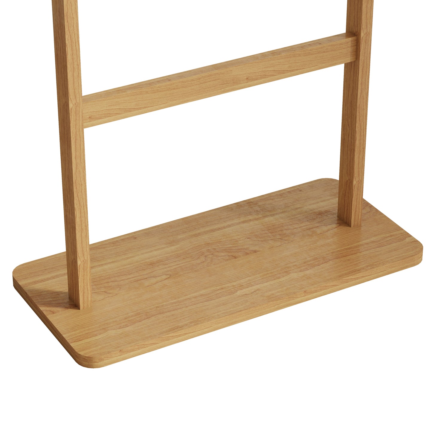 Wooden coat rack base with natural grain finish