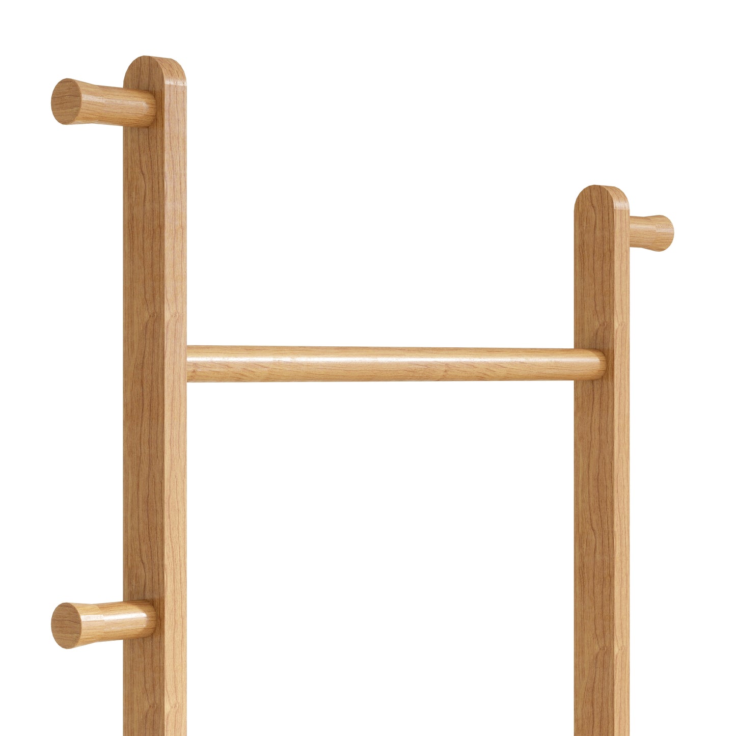 Natural oak wood coat rack with multiple pegs
