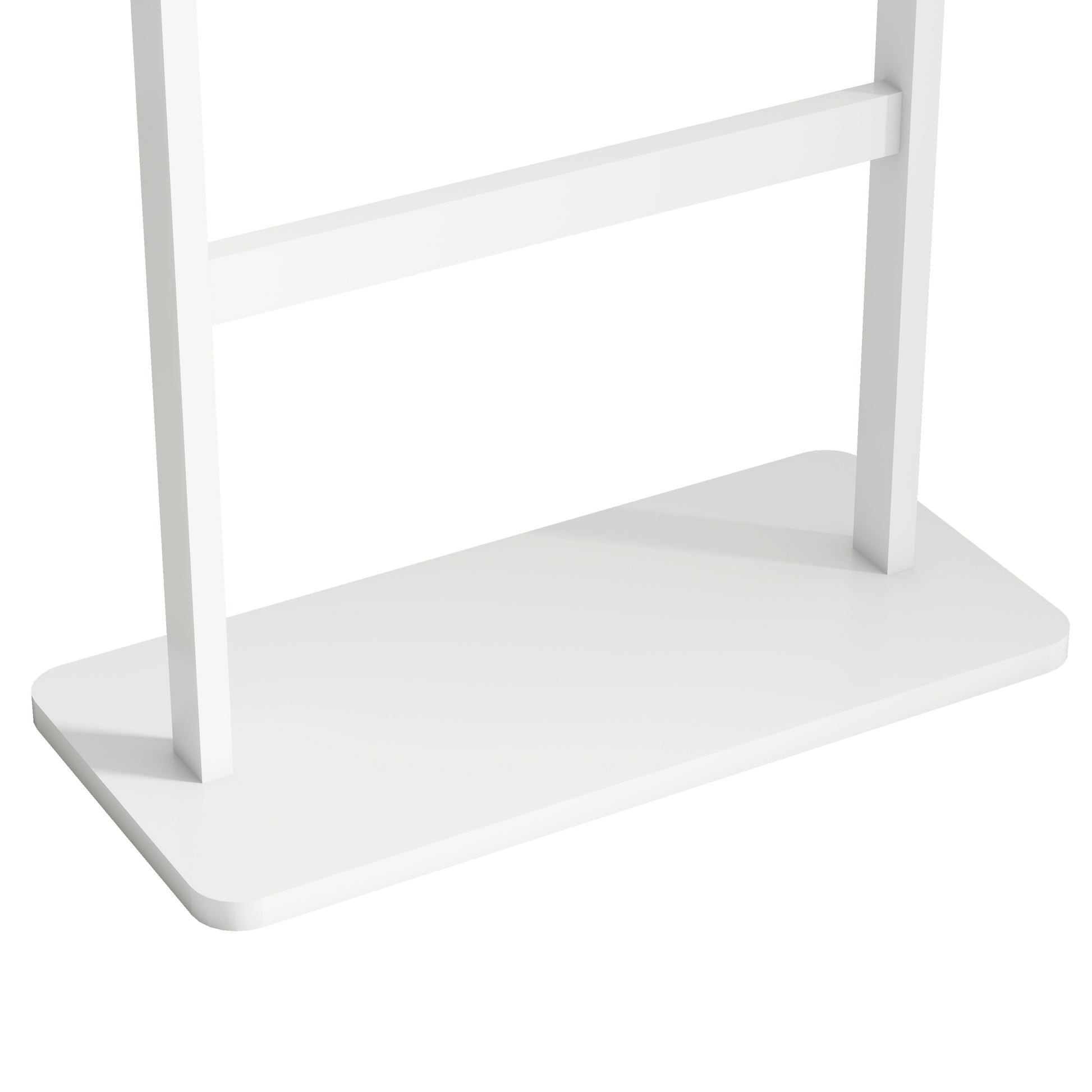 Minimalist white garment rack base