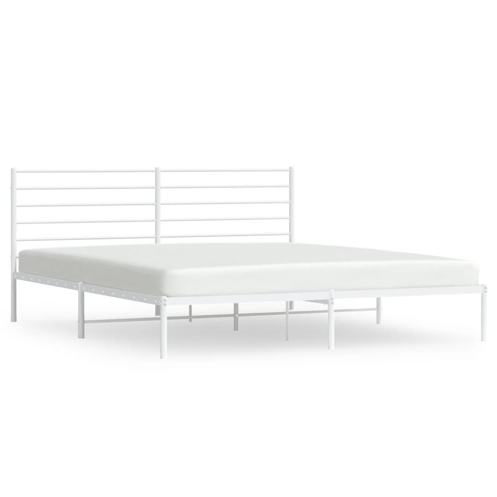 Wooden slatted bed frame with headboard dimensions shown