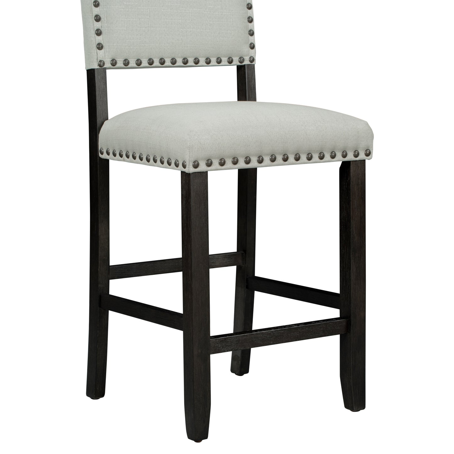 TREATLIFE HOME 5-Piece Counter Height Dining Set with Cushioned Chairs and Elegant Finish, Espresso and Beige