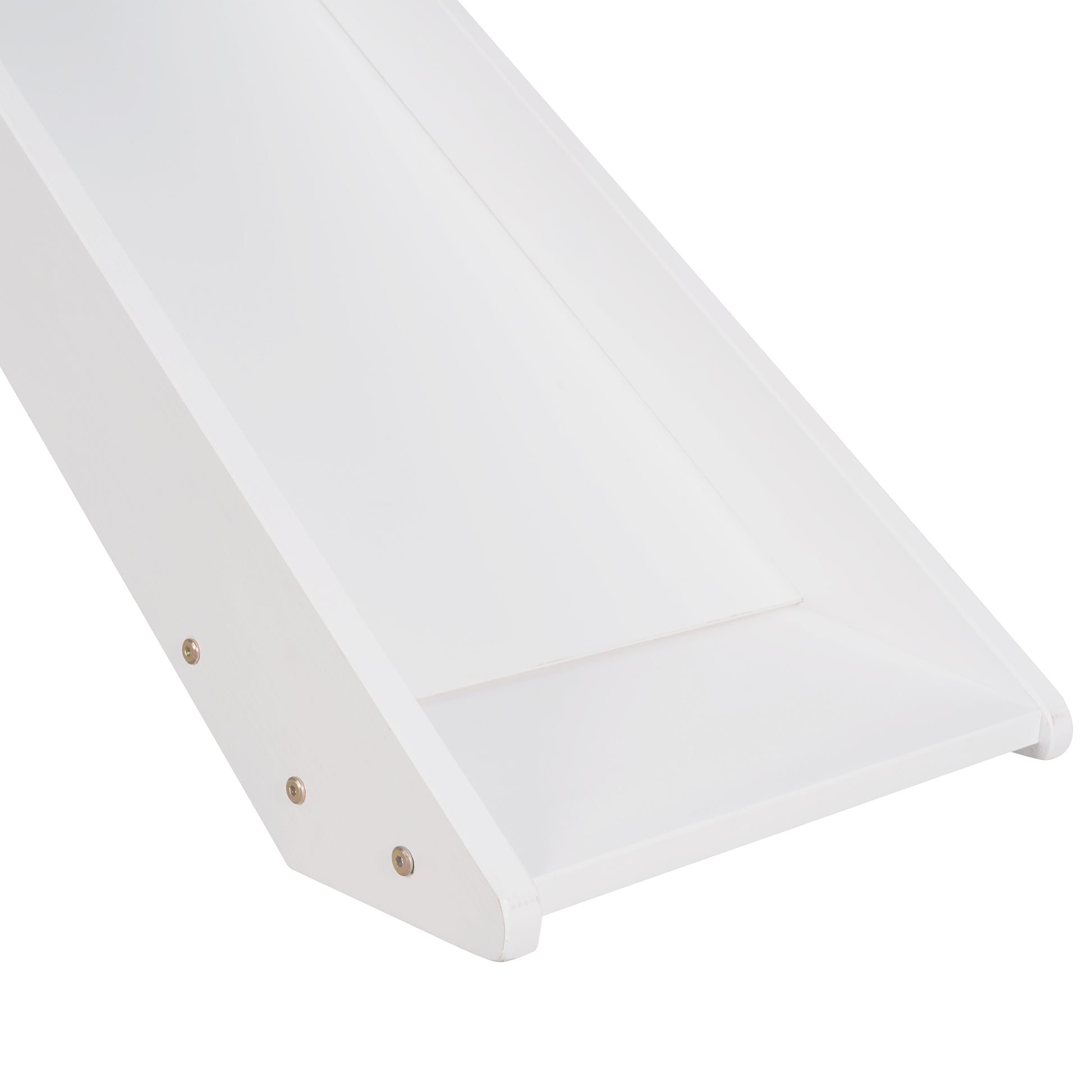 White wooden baby slide with smooth surface