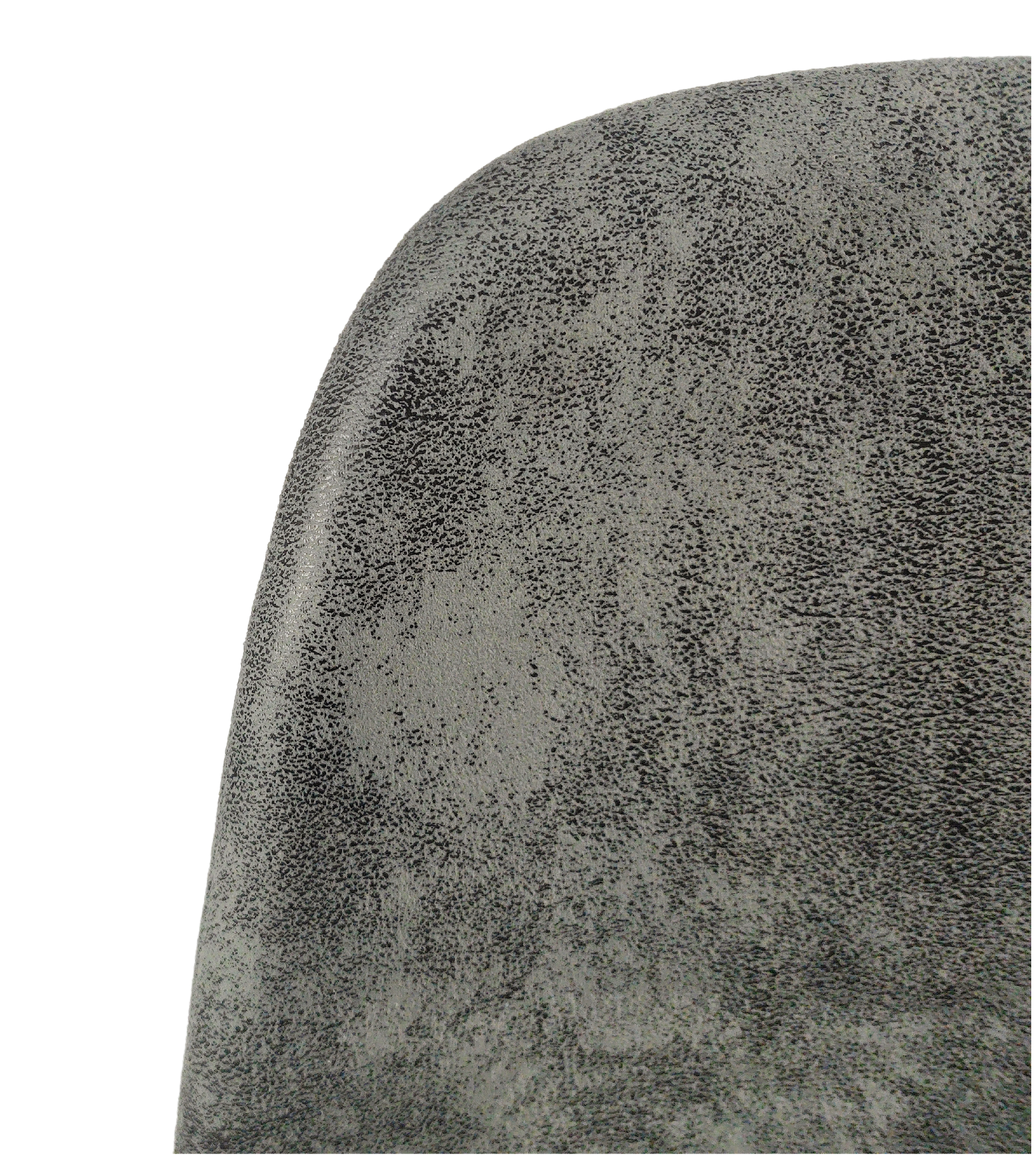 Textured grey faux leather upholstery fabric with a distressed finish