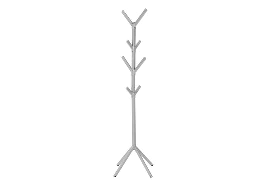 Modern silver metal coat rack with treelike branches