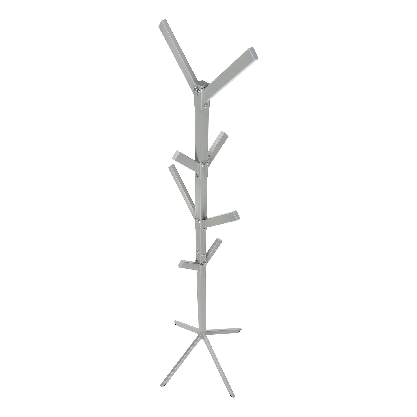 Modern silver coat rack with treelike branches