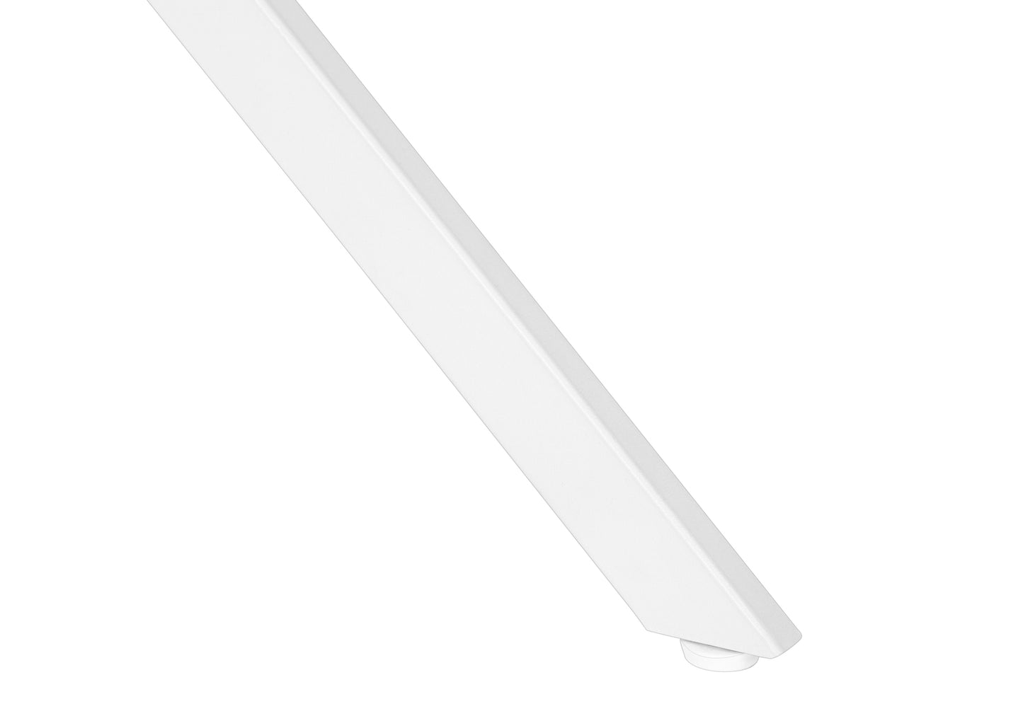 White metal table leg with adjustable foot