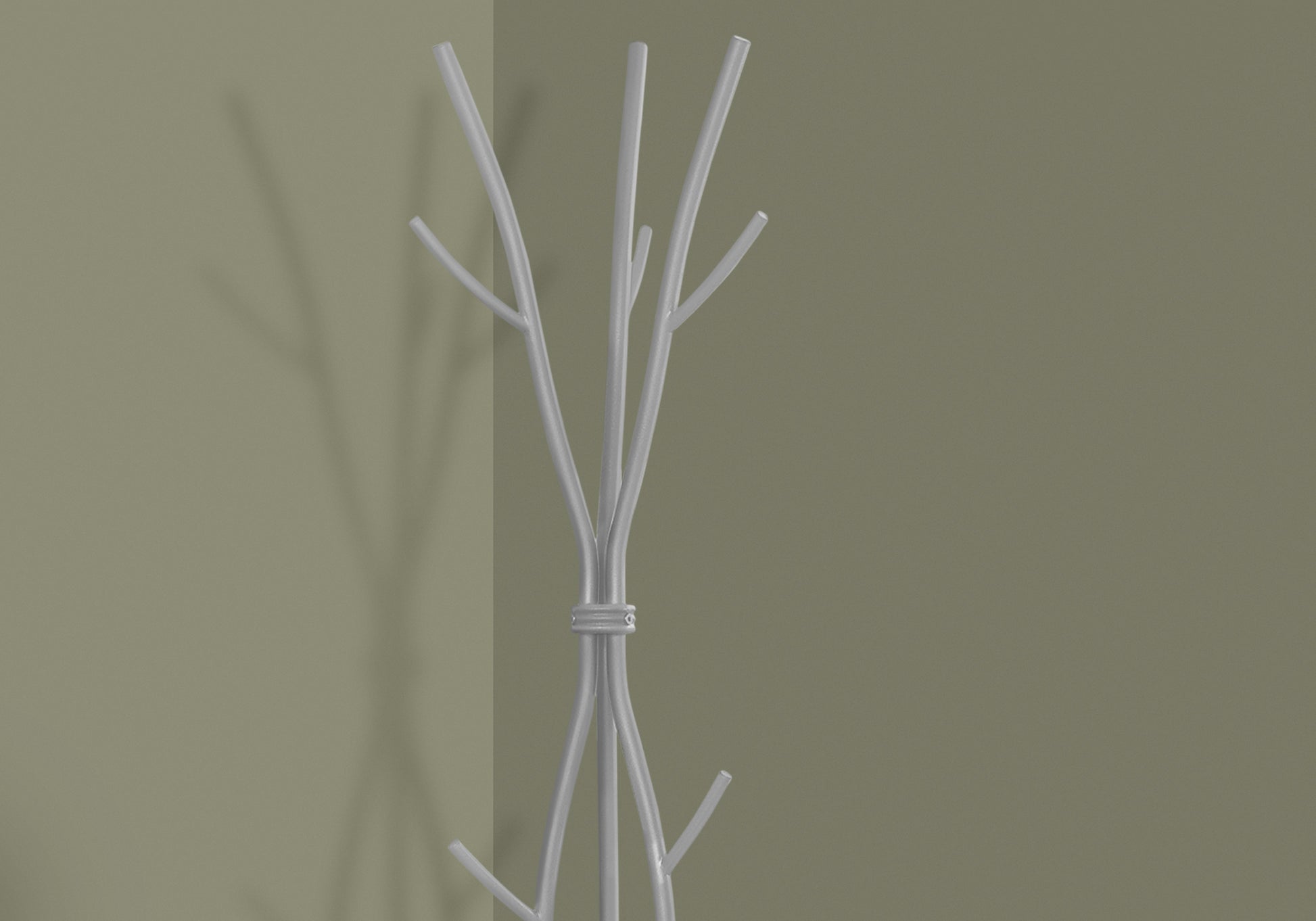 Modern white tree branch coat rack with multiple hooks