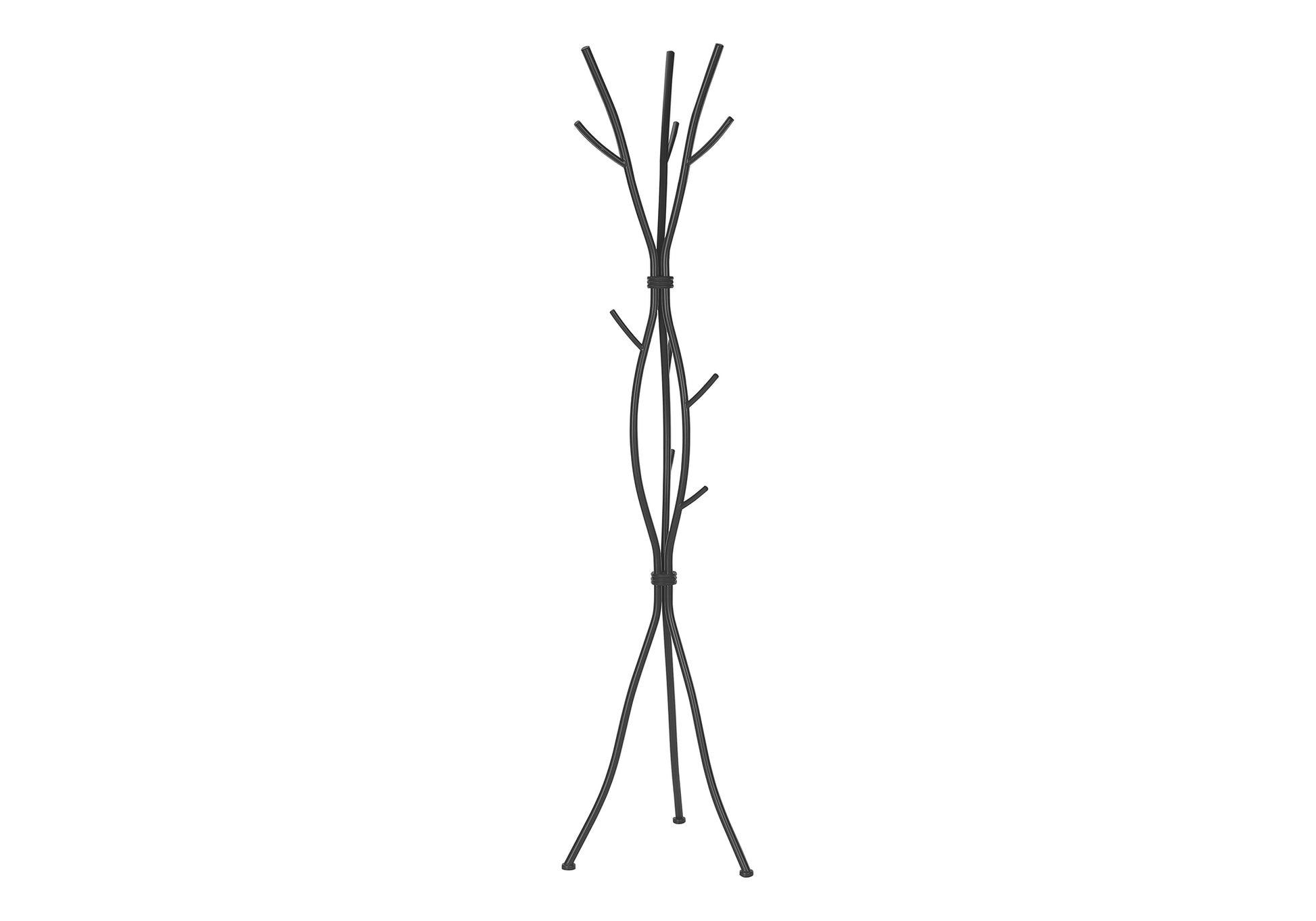 Black metal branch coat rack with a minimalist design for entryway organization