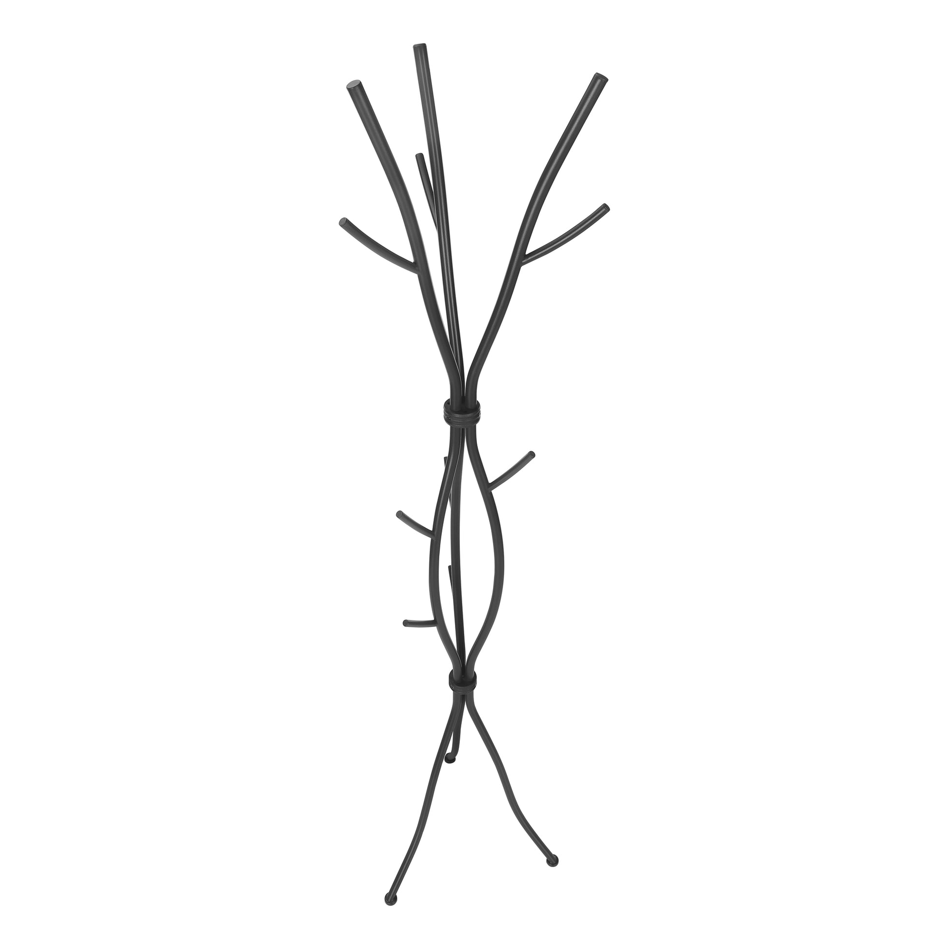 Black metal coat rack with tree branch design