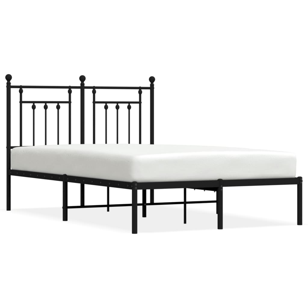 Durable metal bed frame with ornate headboard and footboard dimensions  cm wide